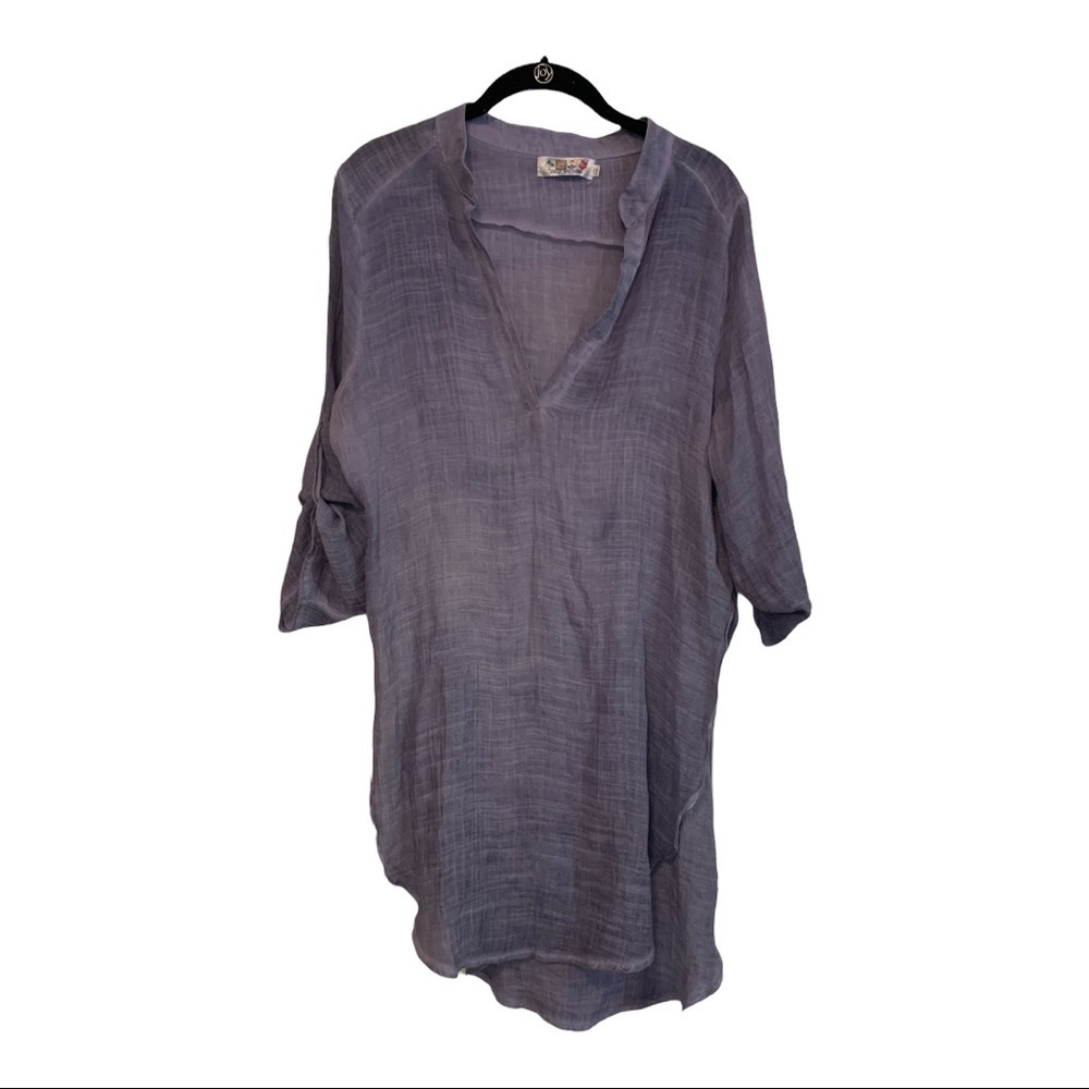 India Boutique blue wash long tunic top